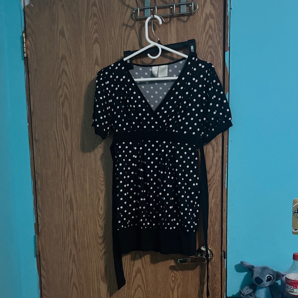Black and White Polka Dot blouse